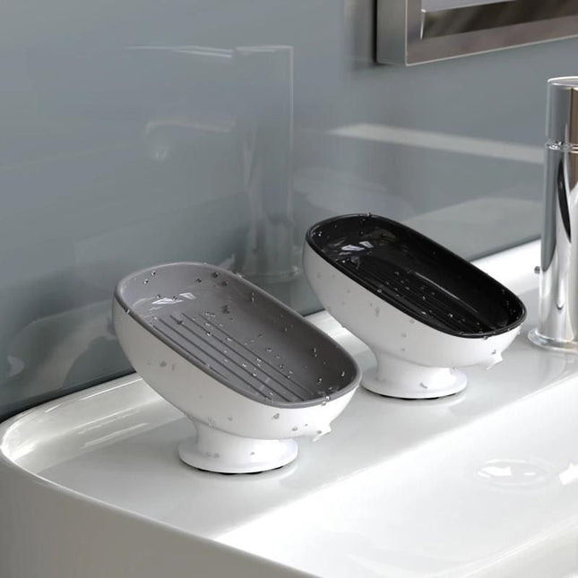 Portasapone a ventosa drenante per lavabo