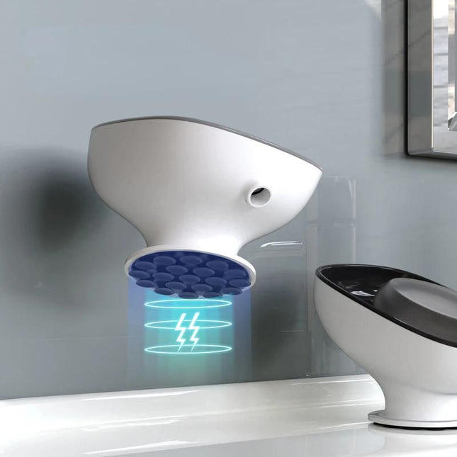 Portasapone a ventosa drenante per lavabo