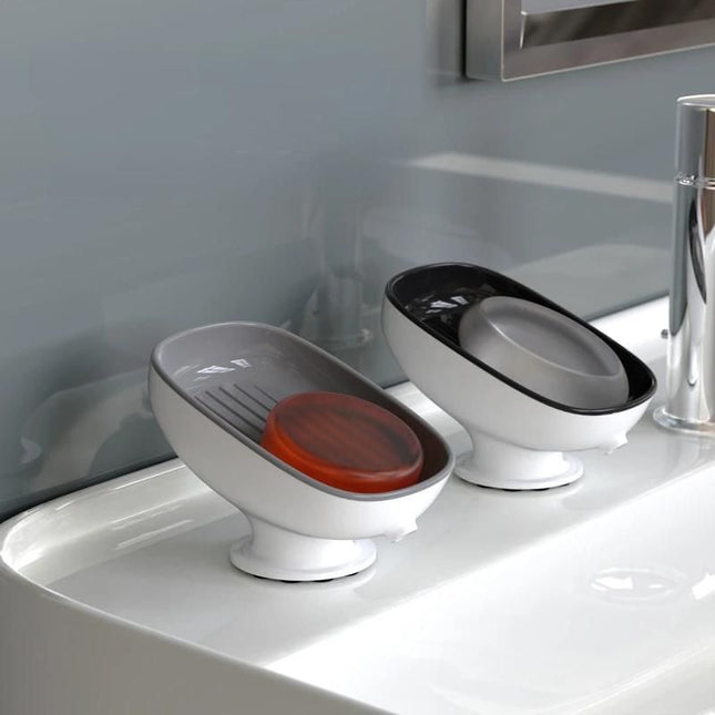 Portasapone a ventosa drenante per lavabo