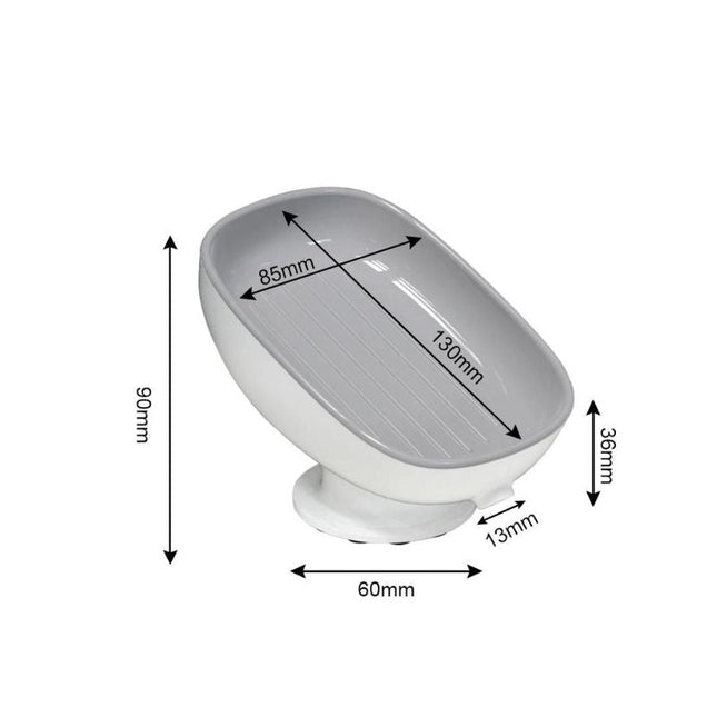 Portasapone a ventosa drenante per lavabo