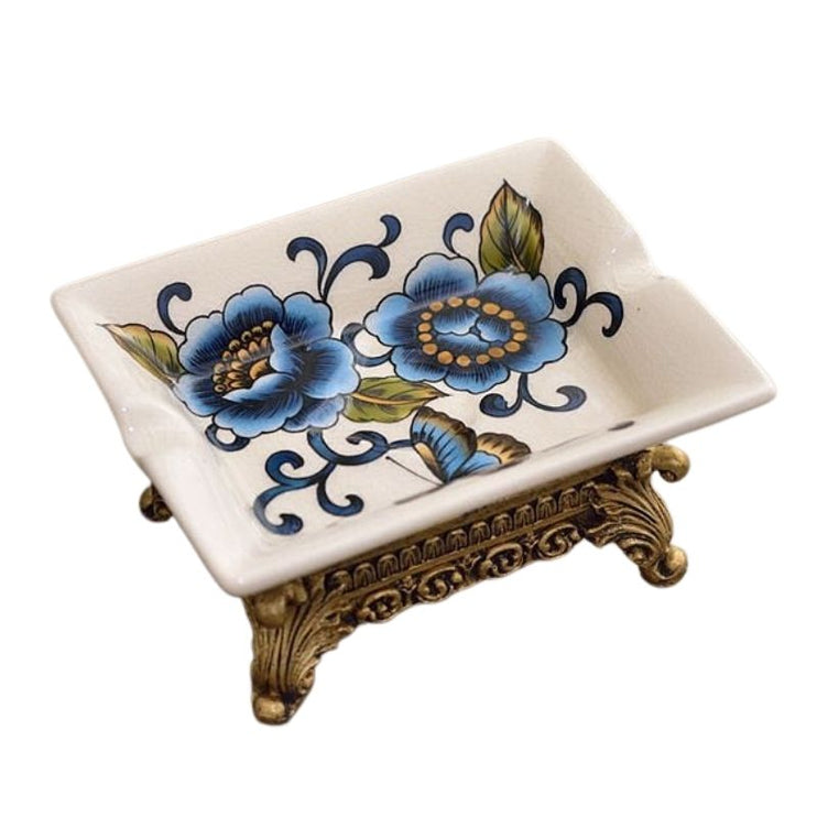 Portasapone vintage in ceramica floreale