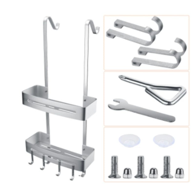 Portaoggetti doccia da appendere in acciaio